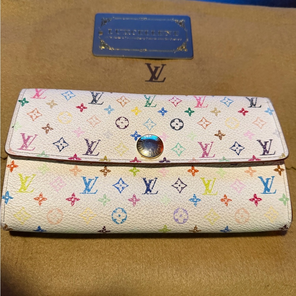 Louis Vuitton White Multicolor Murakami Monogram Wallet